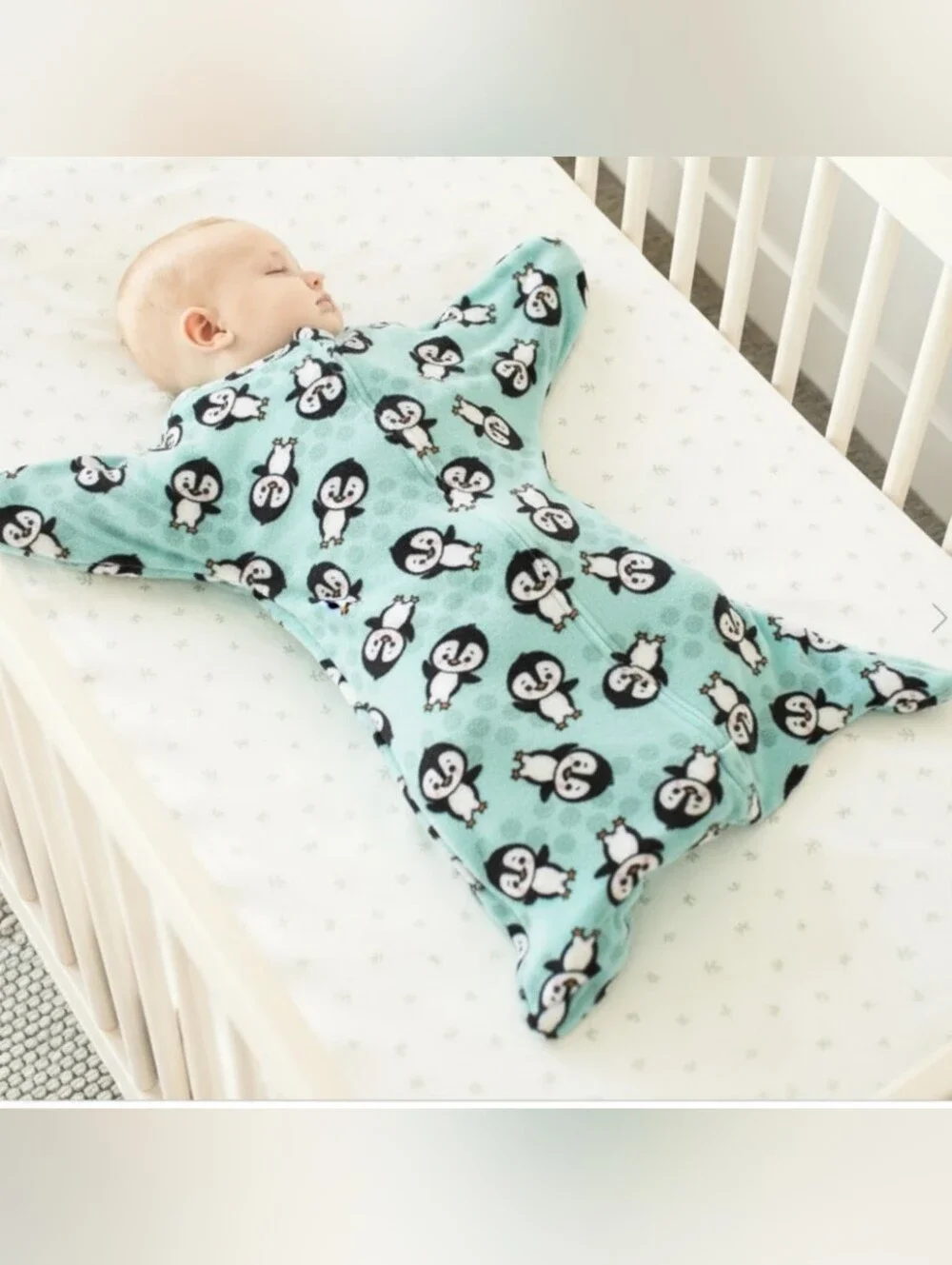 TWO Sleeping Baby Penguin Zipadee-Zip Swaddle Transition - Fleece